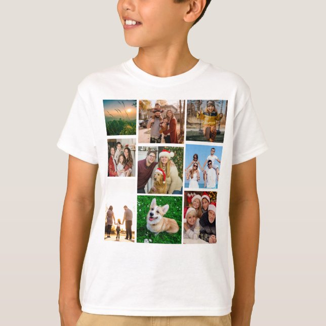 Custom Photo Collage Shirt, Custom 9 Photos   T-Shirt (Front)