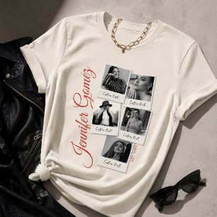 Custom Photo Collage Shirt, Girly Retro Photo  Tri-Blend Shirt