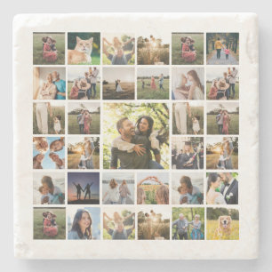 Custom Photo Collage Stone Coaster