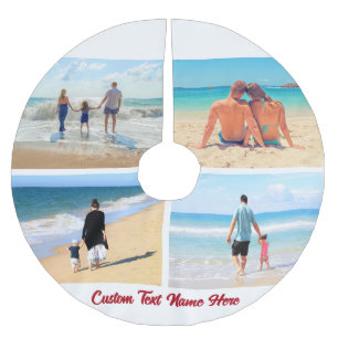Custom Photo Collage Text Christmass Tree Skirt