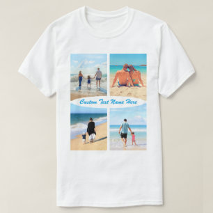 Custom Photo Collage Text T-Shirt Your Photos Gift