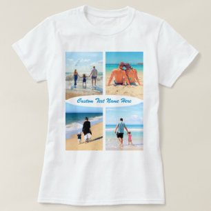 Custom Photo Collage Text T-Shirt Your Photos Gift