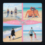 Custom Photo Collage Text Your Family Gift Clock<br><div class="desc">Clocks with Custom Photo Collage Family Love Personalized Text - Mother / Father / Child / Parents / Couple - Modern 4 Photos Unique Your Own Design - Special Mom / Dad / Family / Couple / Friends or Personal Clock Photo Gifts - Add Your Photos and Text - Name...</div>