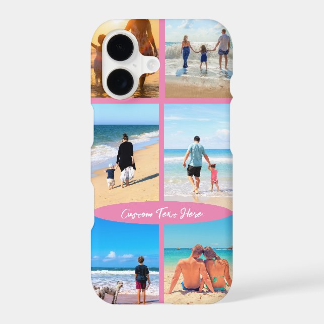 Custom Photo Collage Text Your Favourite Photos iPhone Case (Back)