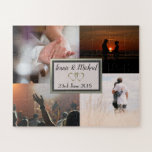 Custom Photo Collage Wedding Jigsaw Puzzle<br><div class="desc">Make your own personalized photo collage wedding or anniversary jigsaw puzzle. Create a custom jigsaw puzzle from your own photos or pictures. Great idea for weddings and anniversaries.</div>