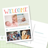 Custom photo collage WELCOME new baby birth