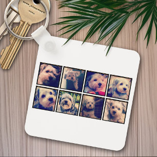 Custom Photo Collage with Square Photos Keychain