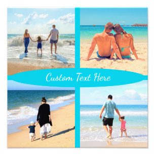 Custom Photo Collage Your Photos Print with Text