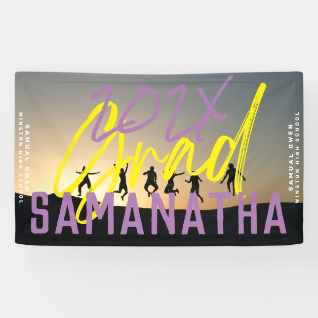 CUSTOM PHOTO COLOR SIZE COLLEGE GRADUATION BANNER (Horizontal)