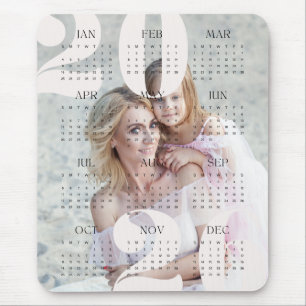 Custom Photo & Colour Year Calendar 2026 Mouse Pad