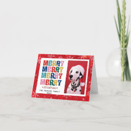 Custom Photo Colourful Christmas Flat Holiday Card