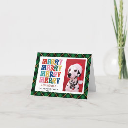 Custom Photo Colourful Christmas Flat Holiday Card