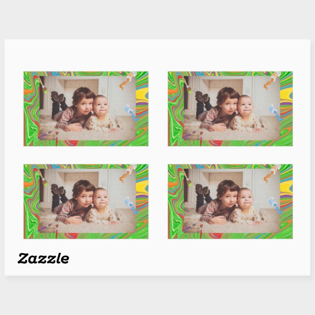 Custom Photo Colourful Paintbrush Theme Sticker (Sheet)