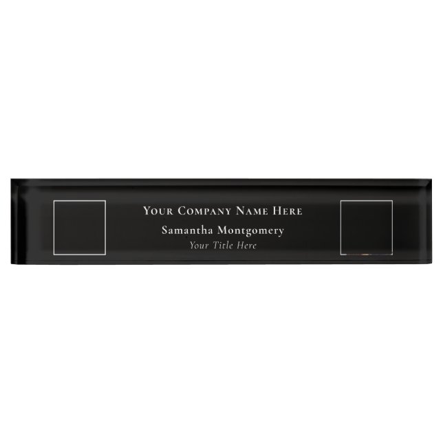 Custom Photo Company Logo Business Name Title Nameplate (Front)