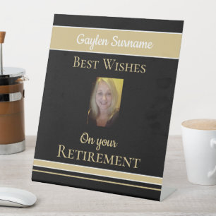 Custom Photo Congrats retirement  Pedestal Sign