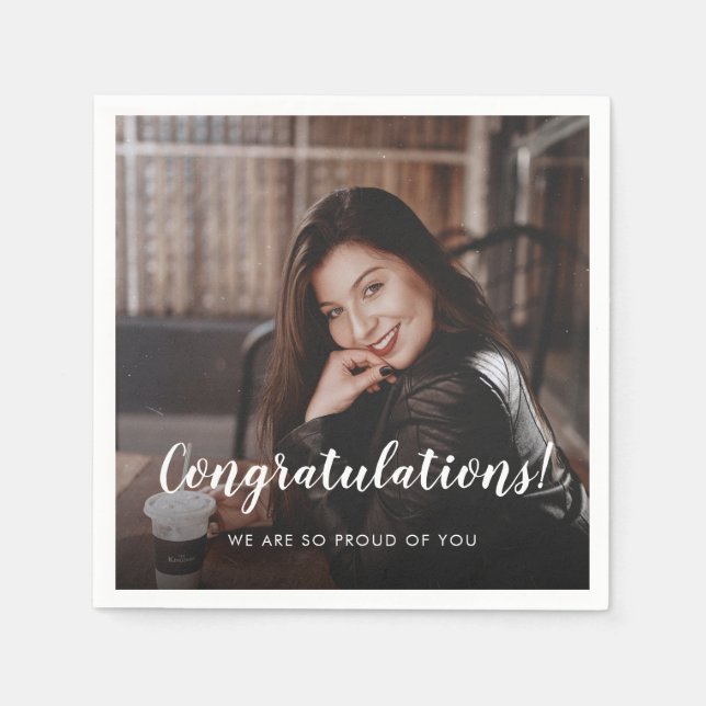 Custom Photo Congratulations Napkin (Front)