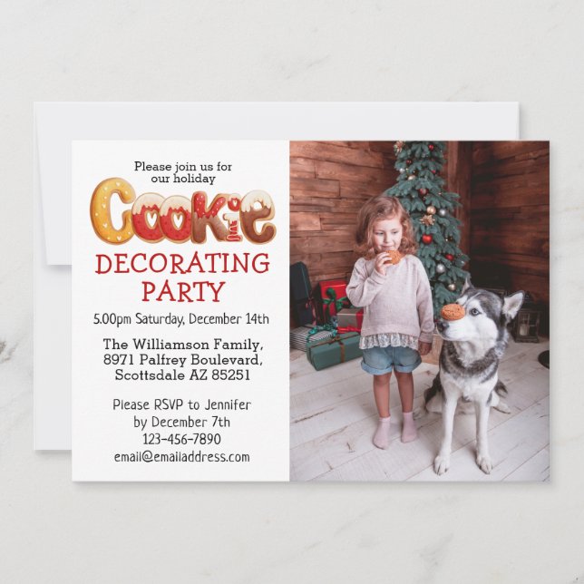 Custom Photo Cookie Decorating Party Invitation (Front)
