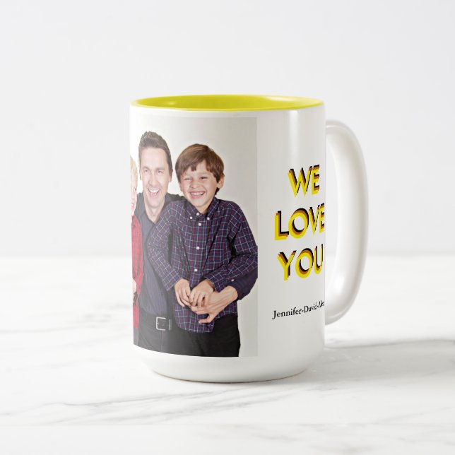 Custom Photo Cool Father's Day Two-Tone Coffee Mug (Front Right)