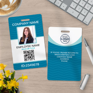 Custom photo corporate employee name tags Blue Badge
