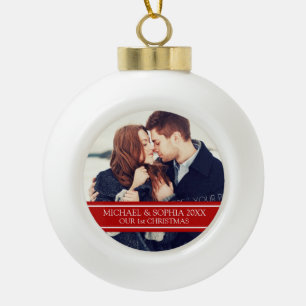 Custom Photo Couple's 1st Christmas Ornament