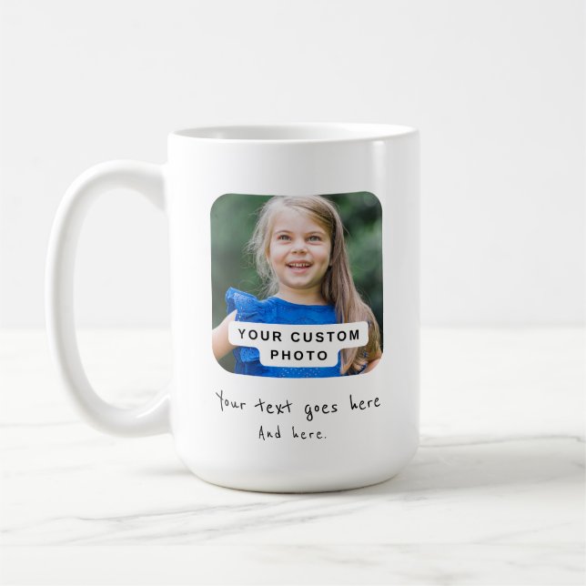 Custom photo, create your own  coffee mug (Left)