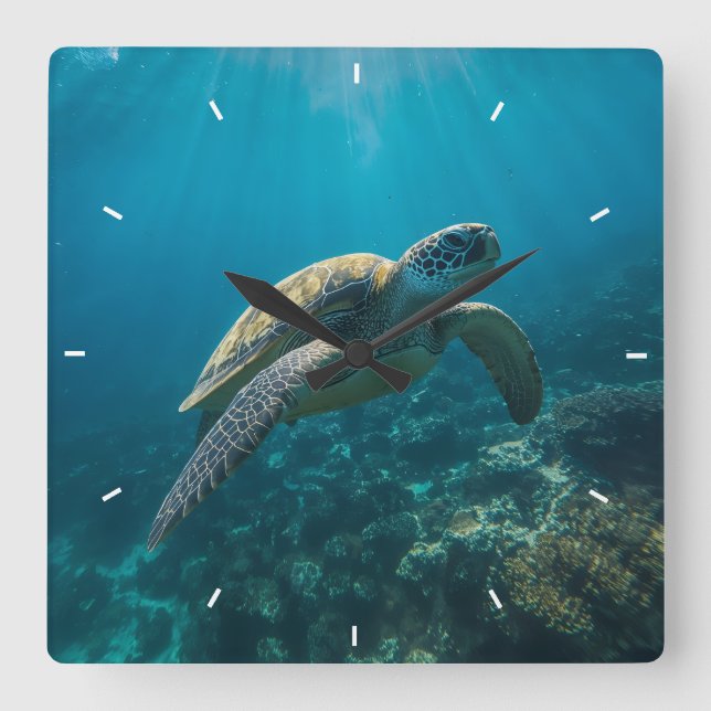 Custom Photo Create Your Own Photo Personalized Square Wall Clock (Front)