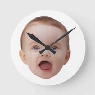 Custom Photo, Custom Photo Face Round Clock