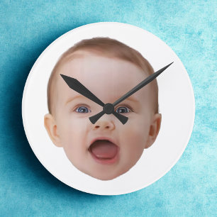 Custom Photo, Custom Photo Face Round Clock