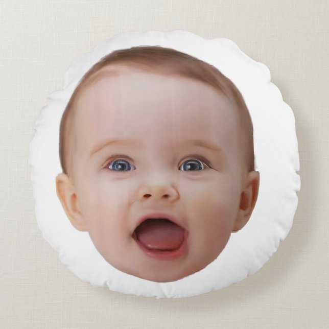 Custom Photo, Custom Photo Face Round Pillow (Front)