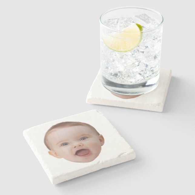 Custom Photo, Custom Photo Face Stone Coaster (Side)