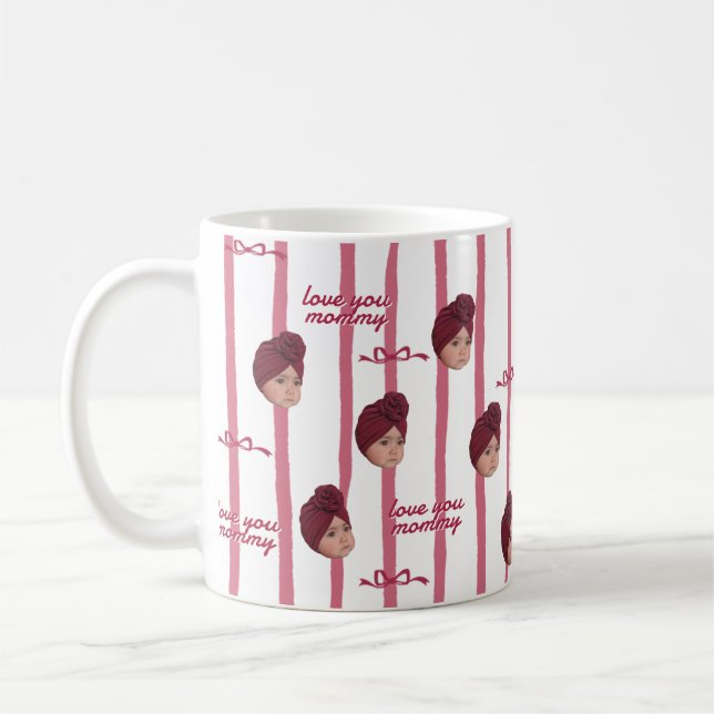 Custom Photo Cute Bow Pattern Mug for Father's Day (Left)