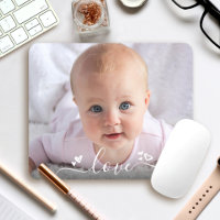 Custom Photo Cute DIY Modern Love Script Hearts