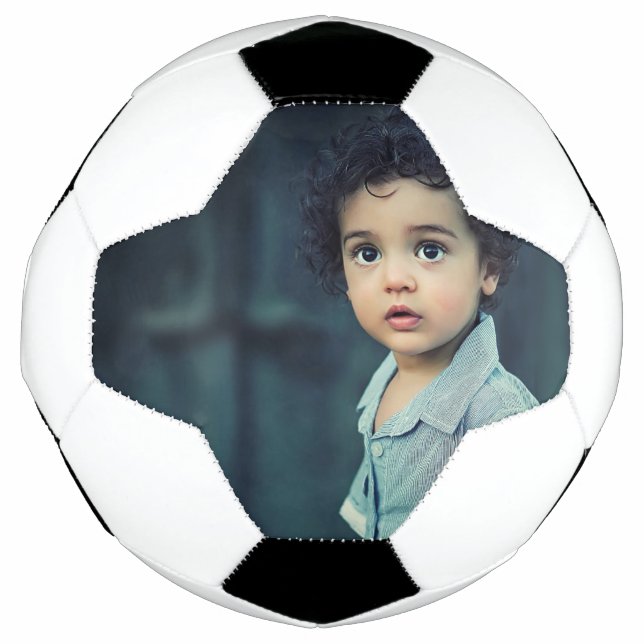 Custom Photo Cute Kid Add Your Picture Soccer Ball (Front)