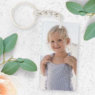 Custom Photo   Cute Kids Design Your Own 2 Image Keychain