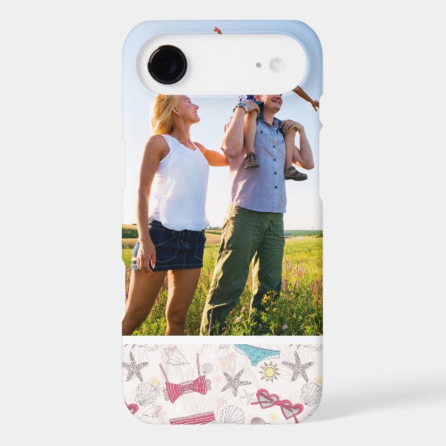 Custom Photo Cute Summer Abstract Pattern Case-Mate iPhone Case (Back)
