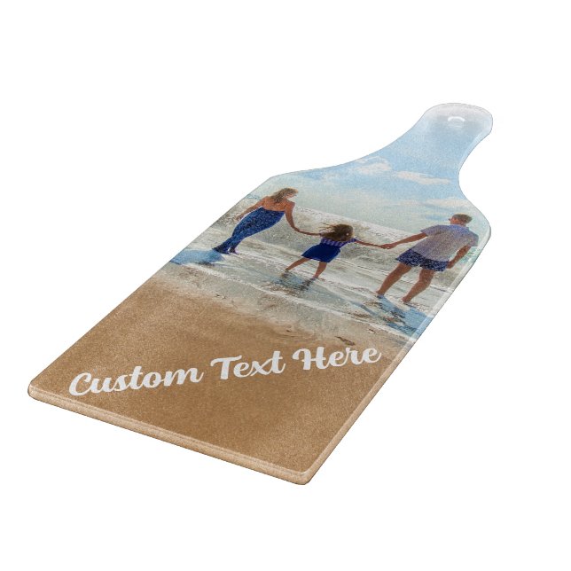 Custom Photo Cutting Board Your Photos and Text (Corner)