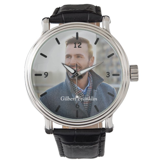 Custom Photo Dad Mom Family Personalize  Watch (Front)
