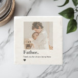 Custom Photo Dad Stone Coaster | Father’s Day Gift<br><div class="desc">Honour dad with this personalized photo stone coaster featuring the heartfelt quote: "Father. Thank you for always being there." Crafted from natural marble, this custom coaster makes a meaningful and functional gift for Father’s Day, birthdays, or new dads and grandpas. Simply upload your favourite photo to create a one-of-a-kind keepsake...</div>