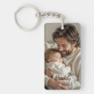 Custom Photo "DADDY'' Modern Keychain