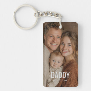 Custom Photo "DADDY'' Modern Keychain