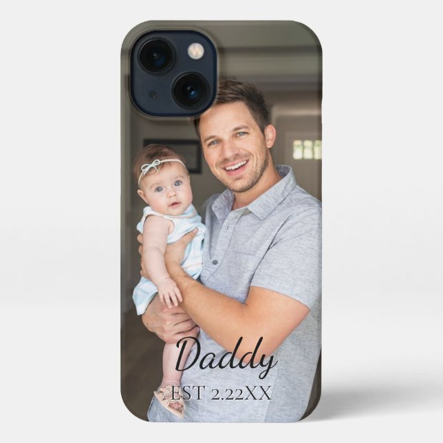 Custom Photo "DADDY'' new father iPhone Case (Back)