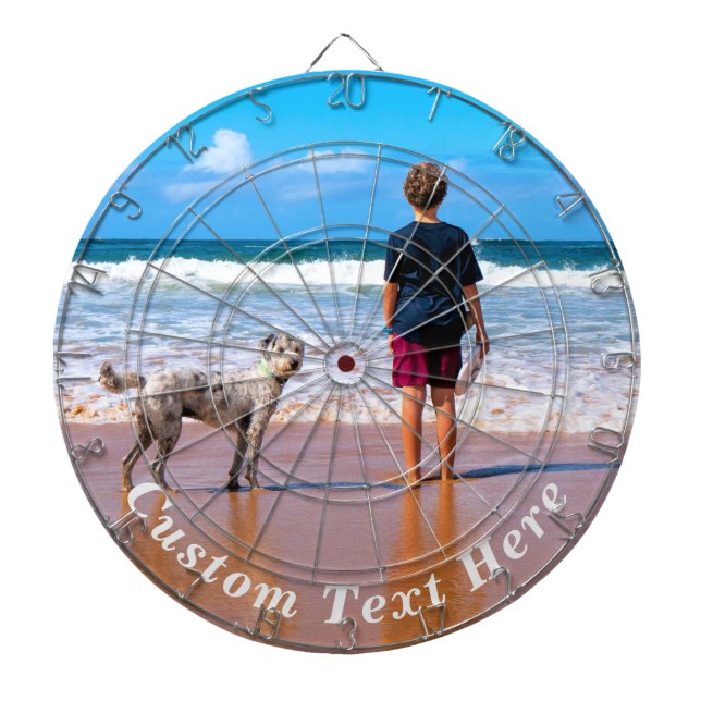 Custom Photo Dart Board Your Photos and Text (Front)