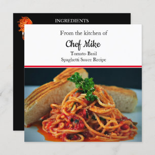Custom Photo Design Tomato Sauce Recipe Card
