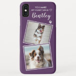Custom Photo Dog Cat Pet Collage Cute Quote Photo Case-Mate iPhone Case<br><div class="desc">You Make My Heart Smile ... Now you can carry your best friend with you wherever you go with this custom dog pet photo iPhone case . This 2 photo collage with heart and paw print design is trendy, elegant, cool and cute. Customize with your favourite dog photo, cat photo,...</div>