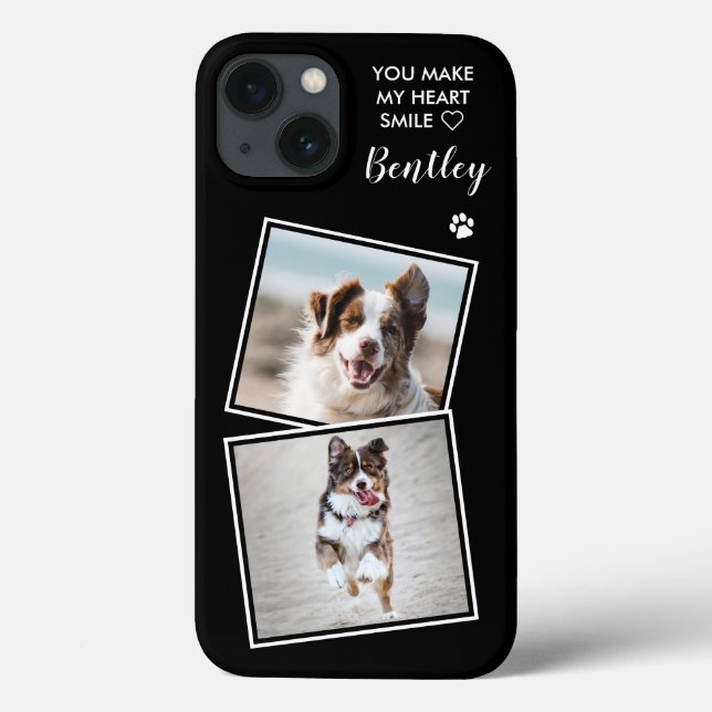 Custom Photo Dog Cat Pet Collage Cute Quote Photo Case-Mate iPhone Case (Back)
