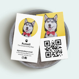 Custom Photo Dog, Pet Influencer Business Card
