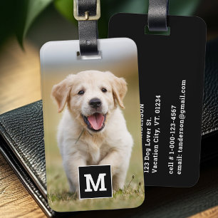 Custom Photo Dog Pet Puppy Personalized Monogram Luggage Tag