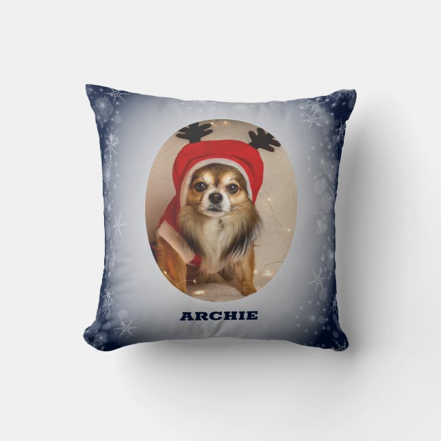 Custom Photo Dog Throw Pillow (Front)