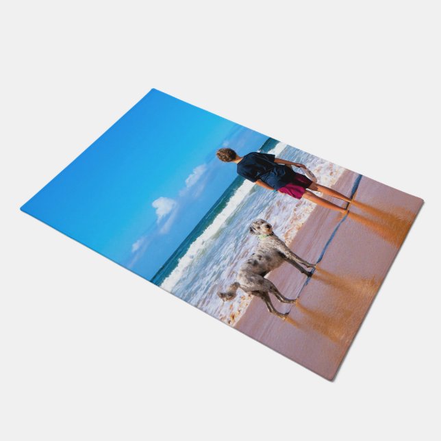 Custom Photo Doormat Your Design  The Best Friends (Angled)