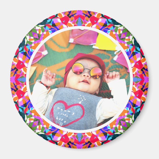 Custom Photo Dopamine Decor Colorful Maximalist Magnet (Front)